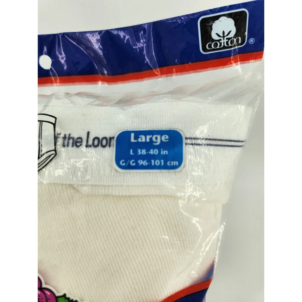 New Vtg 2005 Fruit of the Loom Briefs Men Large White 7 Pack 100% Cotton Classic